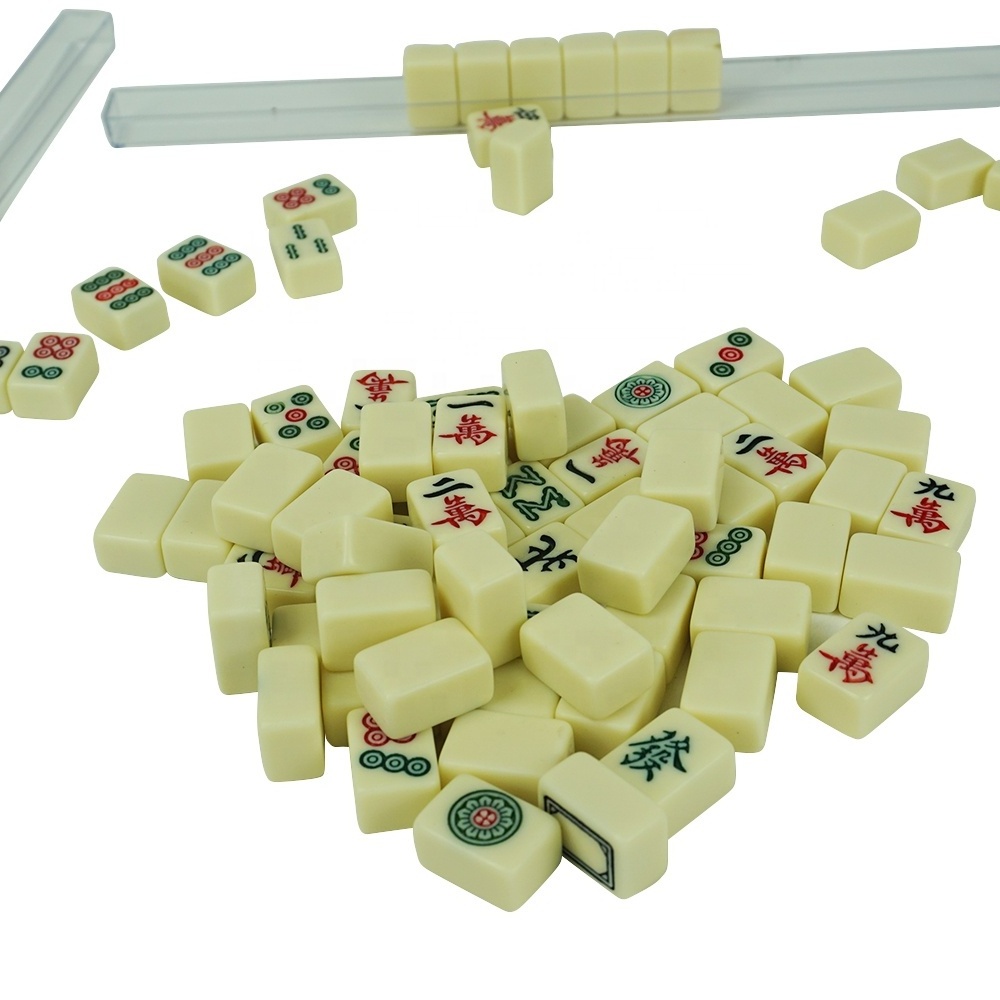 Factory custom mini Chinese mahjong set 144pcs spuer quality ivory melamine mahjongs tile for casino gambling games