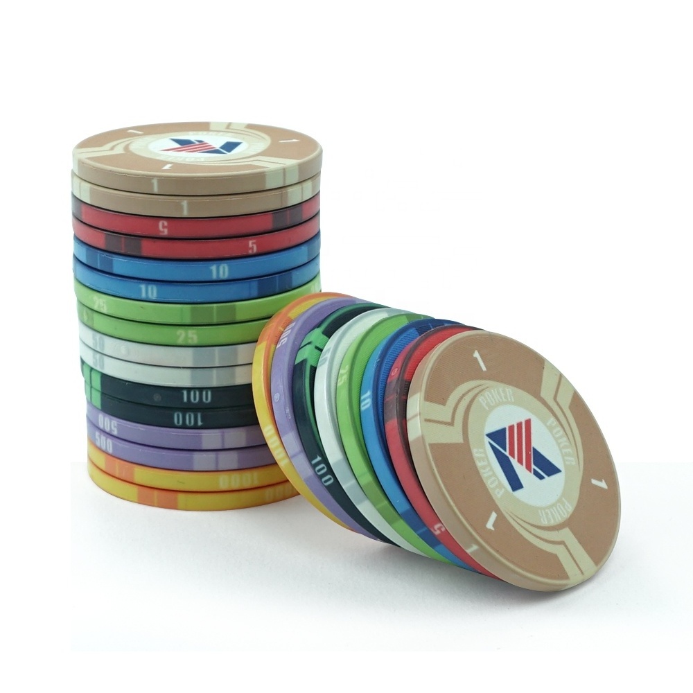 Free design and sample of 10g ceramic poker chips with custom logo professional factory supply for casino entertainment products