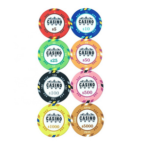 Factory professional custom casino 39mm ceramic poker chips set 10g deluxe fancy game  different value for gamebling poker game