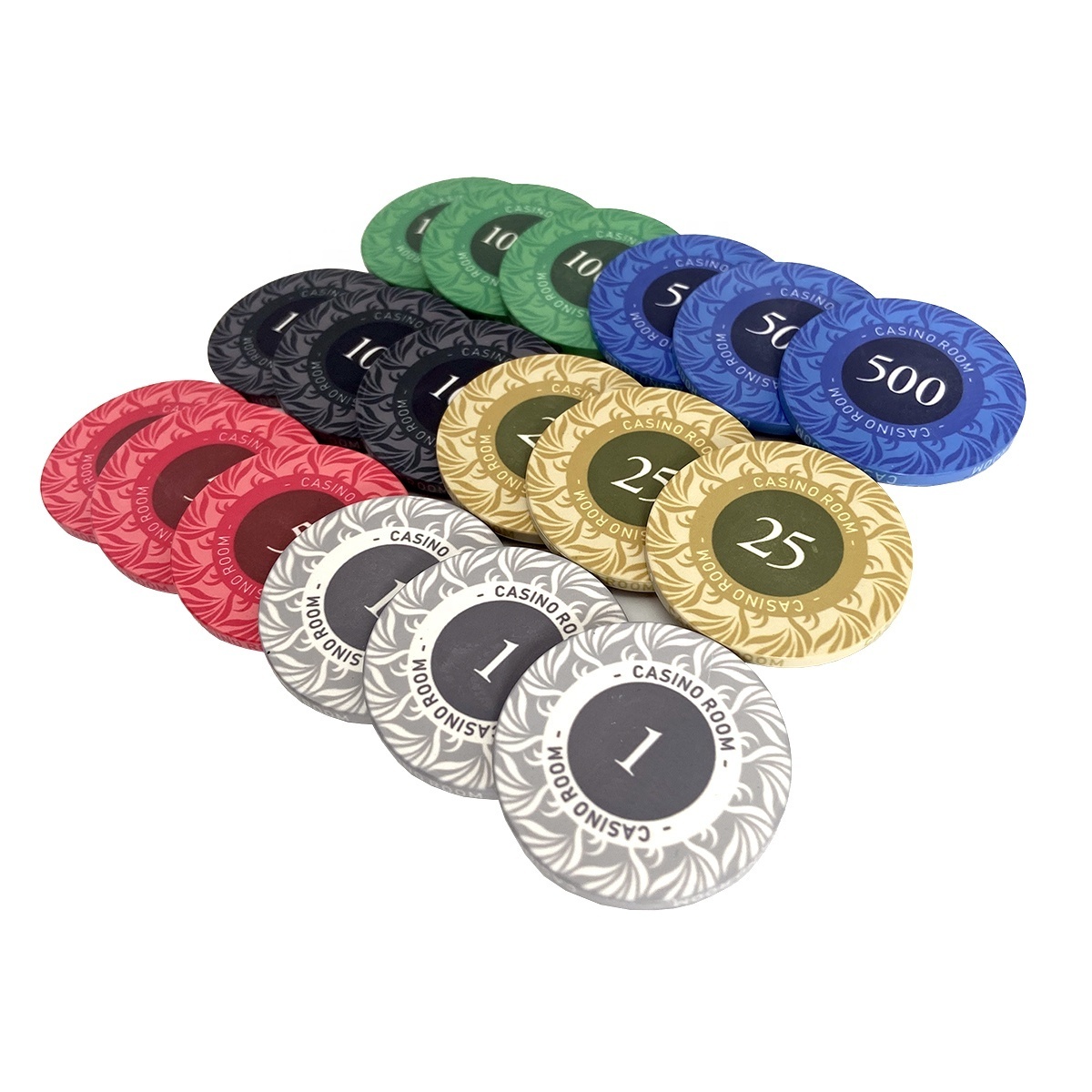 Professional casino ceramic poker chips set for 10g 12g of any custom logo design can do fast for sample and bulk manufacture