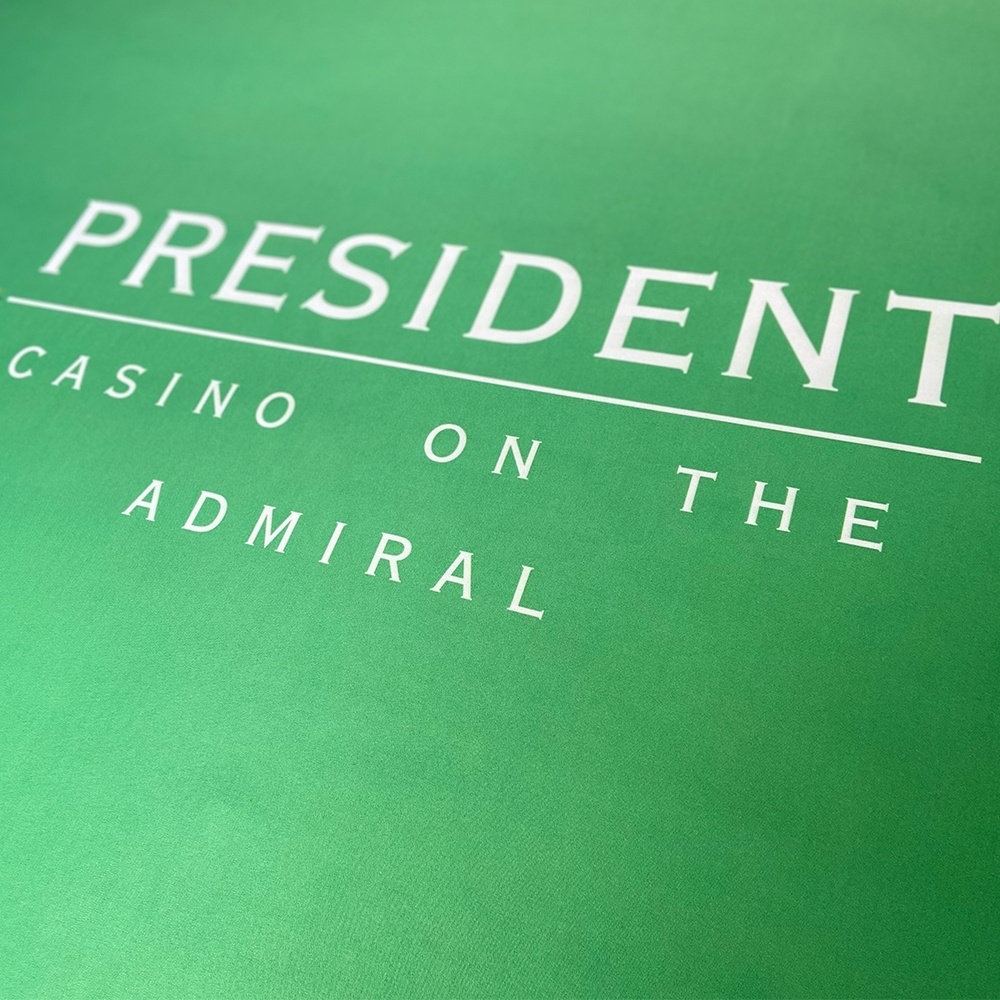 Professional custom logo green rubber 190cm*90cm poker table cloth mat for texas table game