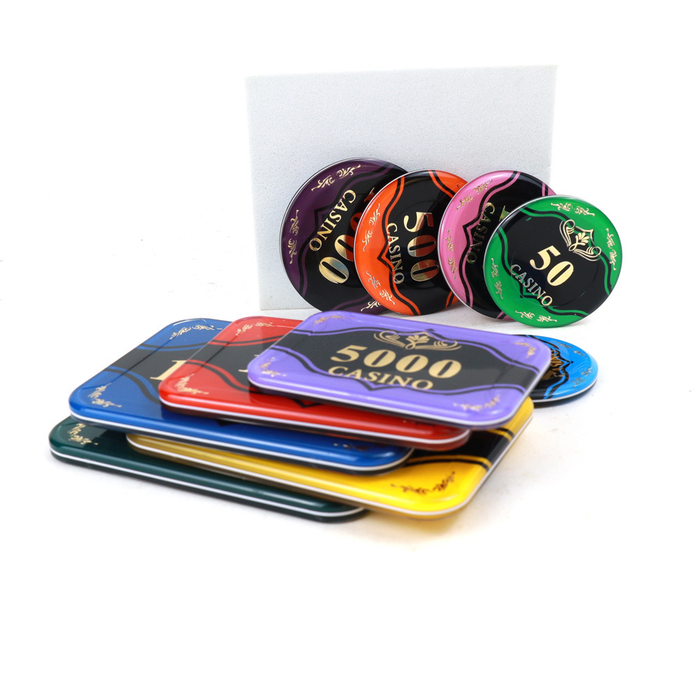 Low MOQ Acrylic Poker Chips Customised Rectangular Round 50 45 43mm Size Optional Casino Acrylic Chips