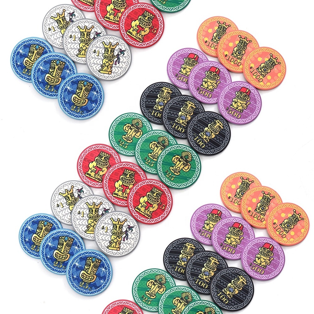 Wholesale custom ceramic poker chips tiki king chip 12g 43mm casino high grade multi size are available from manufacutres