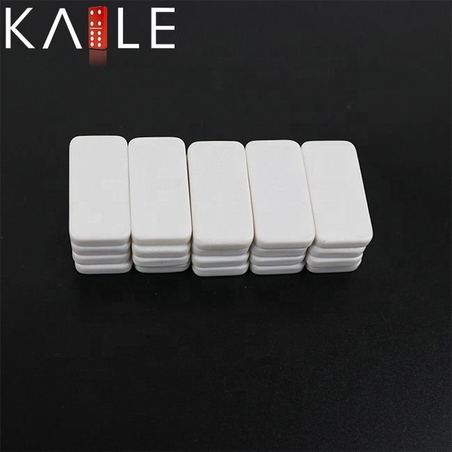 Ready to ship pure blank white domino set with 30*15*5mm small size from factory of mini melamine domino also can custom