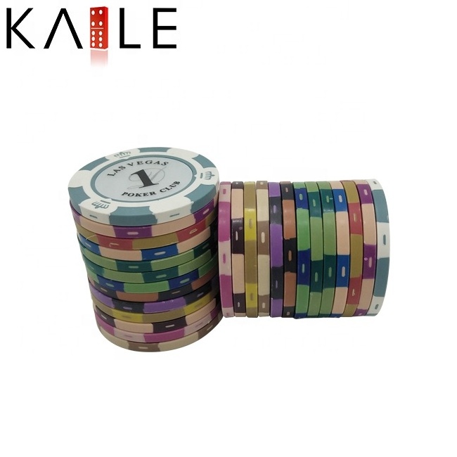 14g Las vegas clay single poker chips 40mm 3 crown design color chip with number denomination factory custom for poker club game