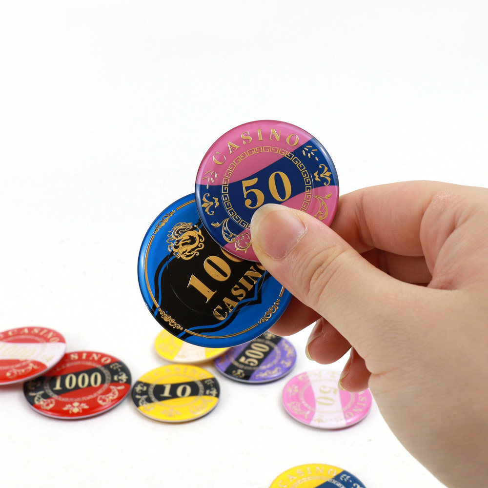 Wholesale large crystal acrylic chips rectangular 80mm acrylic triple poker chips professional casino tokens bookkeeping coins