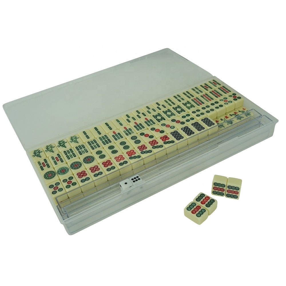 Factory custom mini Chinese mahjong set 144pcs spuer quality ivory melamine mahjongs tile for casino gambling games