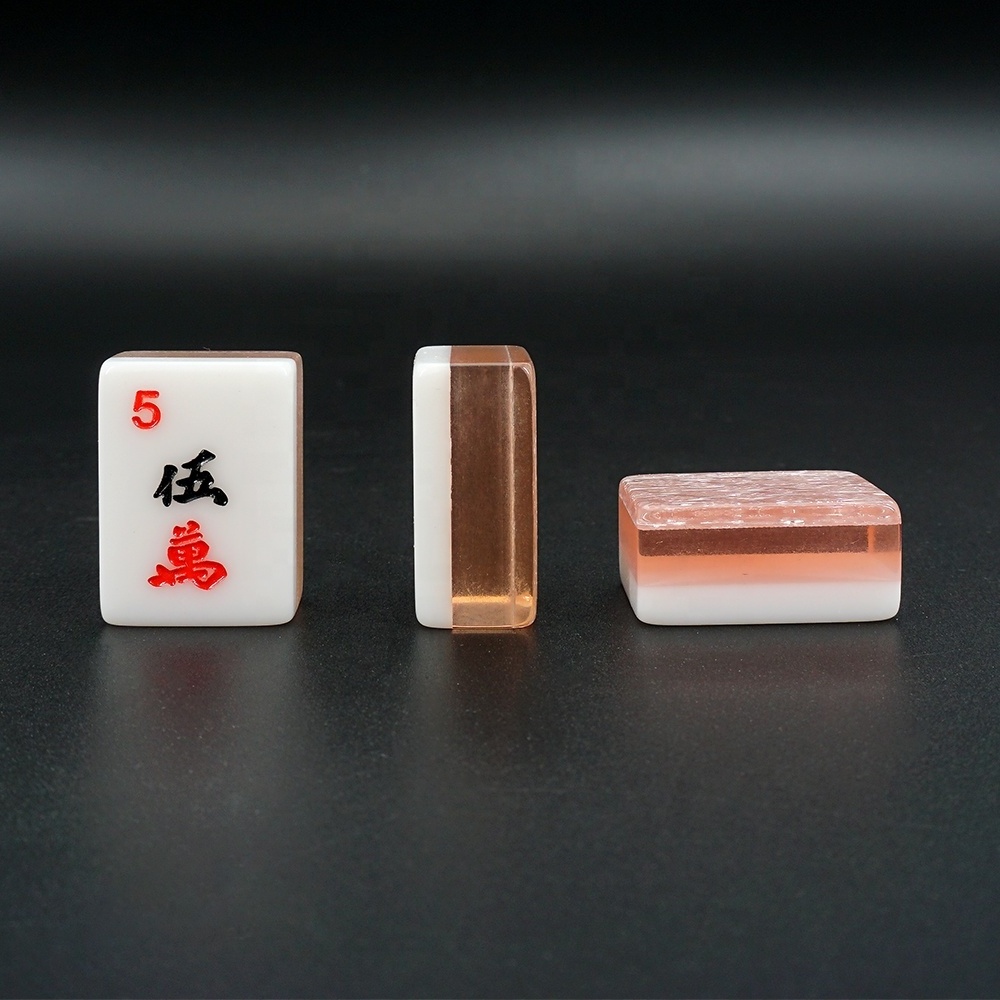 Professinal wholesesle pink mini 30mm American mahjong set acrylic two tone glitter mahjong f for casino gambling game