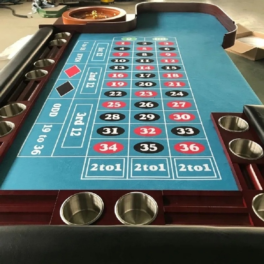 Factory Professional casino mesa de poker table wooden with 18 inch roulette table 1pc can custom poker table for gambling game