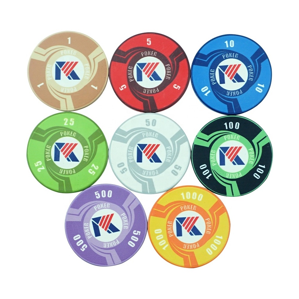 Free design and sample of 10g ceramic poker chips with custom logo professional factory supply for casino entertainment products