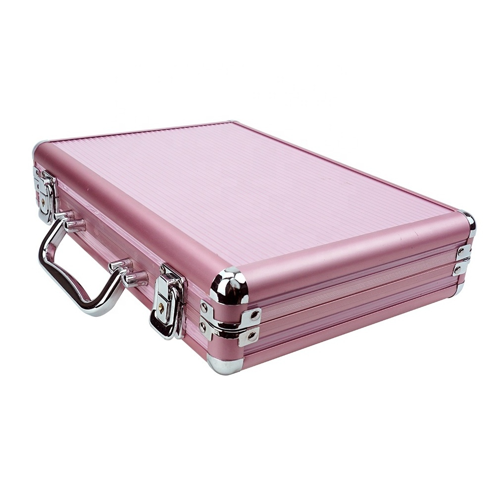 New design pink aluminum box chips poker casino accessory cases for storage 200pcs 39mm or 40mm 43mm poker chips