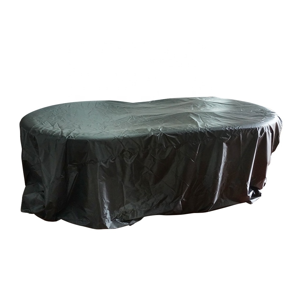 Wholesale 8FT 210D oxford black cloth table cover with silver coated custom logo accept for casino poker table or billiard table