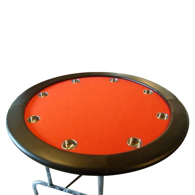 Casino quality 48 inch round poker table customized size high speed cloth metal folding leg for casino gambling games