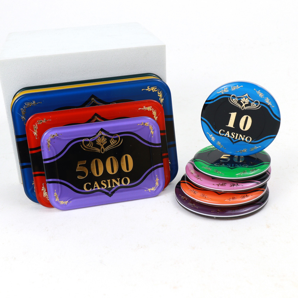 Low MOQ Acrylic Poker Chips Customised Rectangular Round 50 45 43mm Size Optional Casino Acrylic Chips