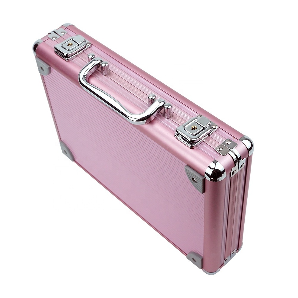 New design pink aluminum box chips poker casino accessory cases for storage 200pcs 39mm or 40mm 43mm poker chips