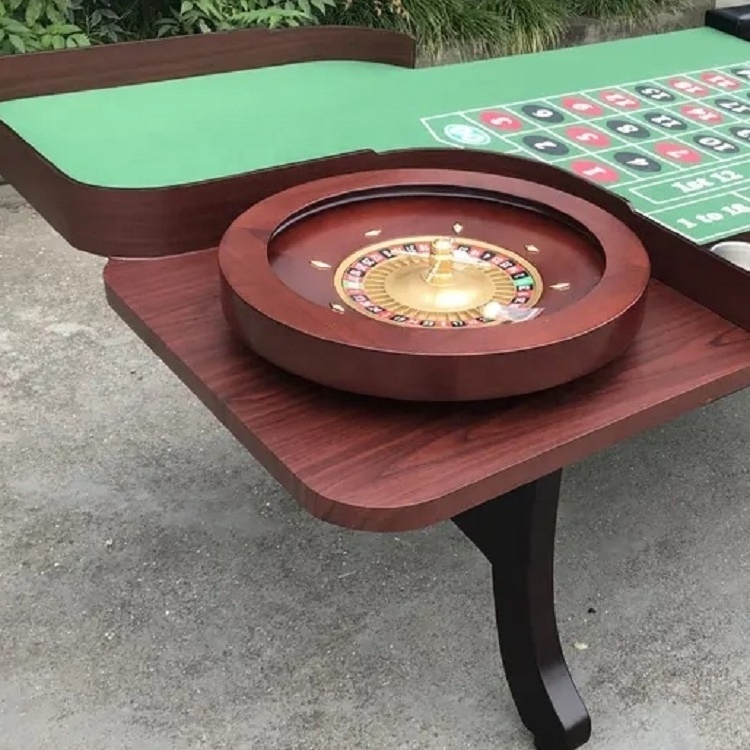 Factory Professional casino mesa de poker table wooden with 18 inch roulette table 1pc can custom poker table for gambling game