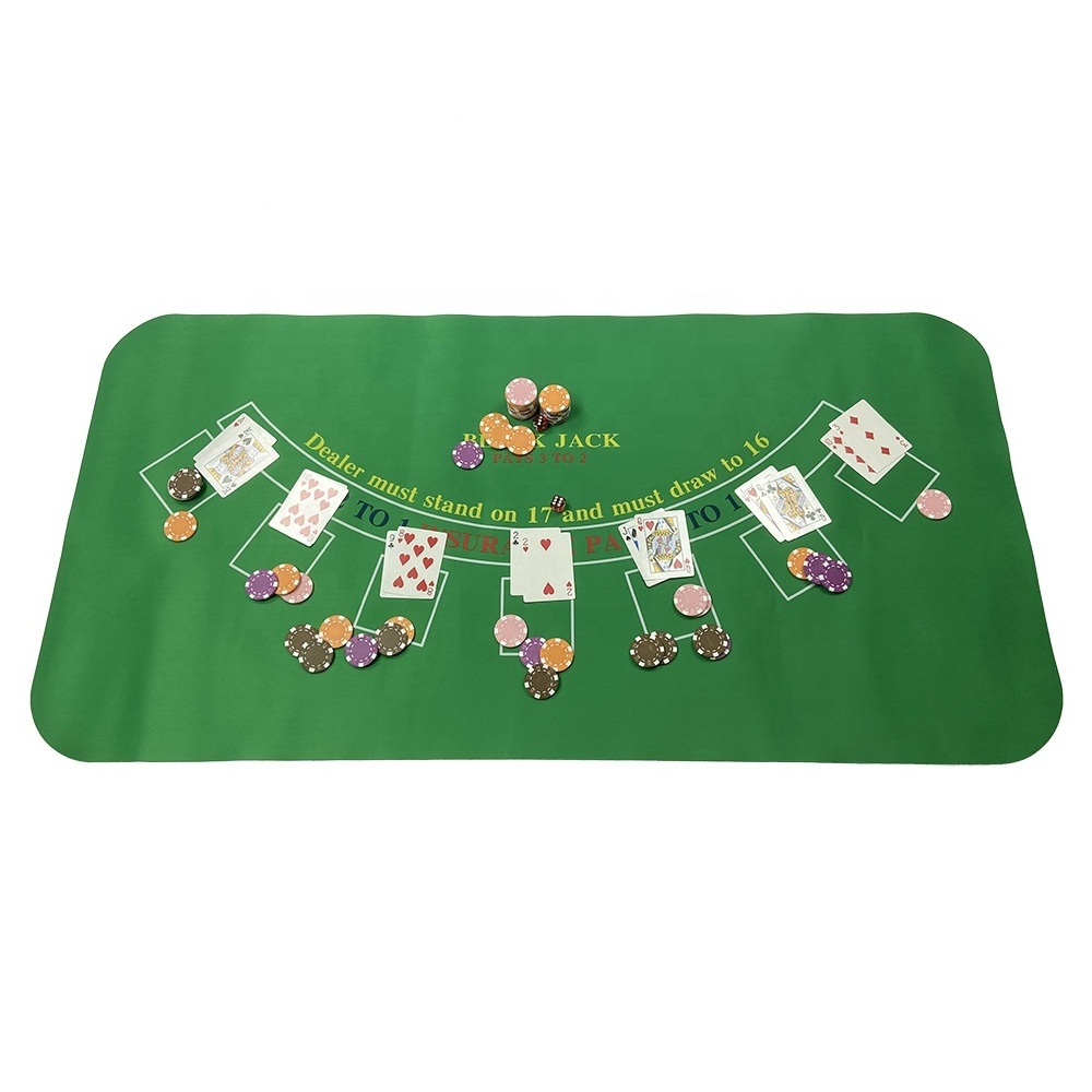 New design  rectangle 1.2m casino poker mat rubber foam cloth 2mm thickness for playing casino game