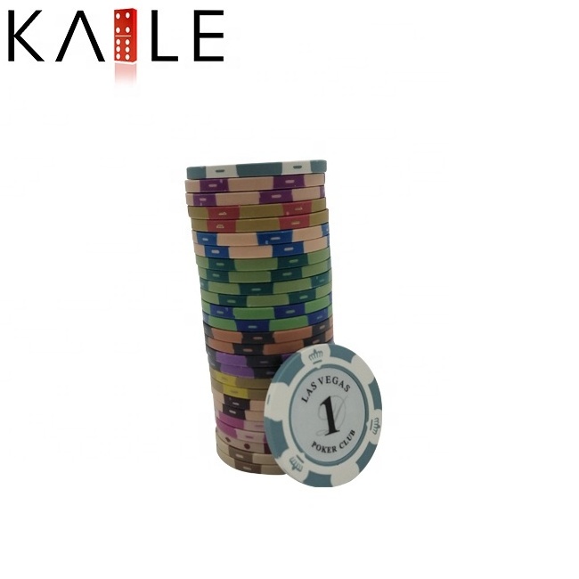 14g Las vegas clay single poker chips 40mm 3 crown design color chip with number denomination factory custom for poker club game