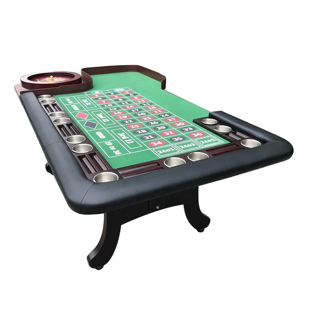 Factory Professional casino mesa de poker table wooden with 18 inch roulette table 1pc can custom poker table for gambling game