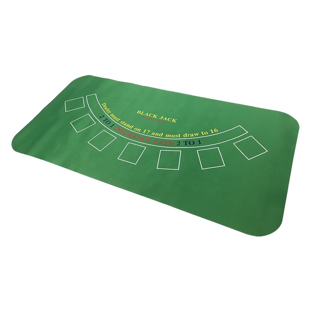 New design  rectangle 1.2m casino poker mat rubber foam cloth 2mm thickness for playing casino game