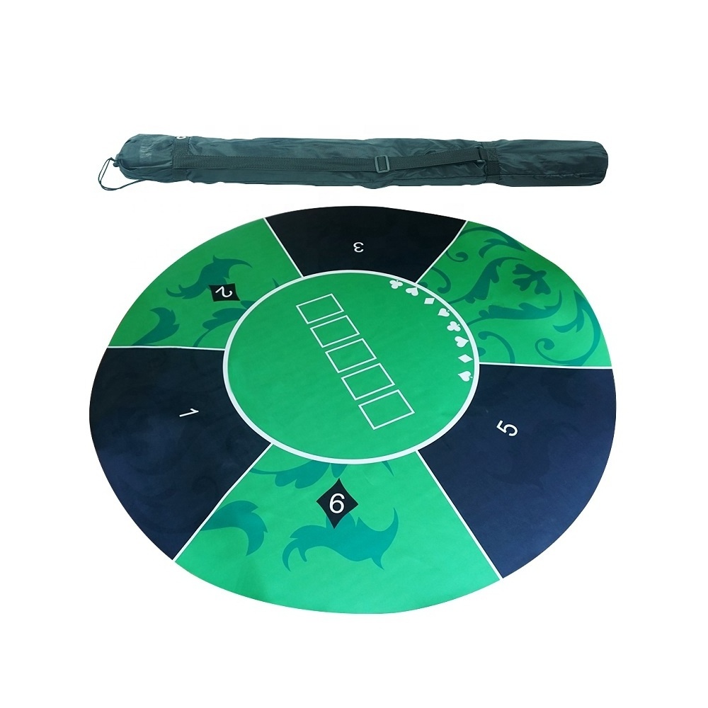 KAILE Professional custom 120mm diameter round rubber poker table mat for gambling table cloth