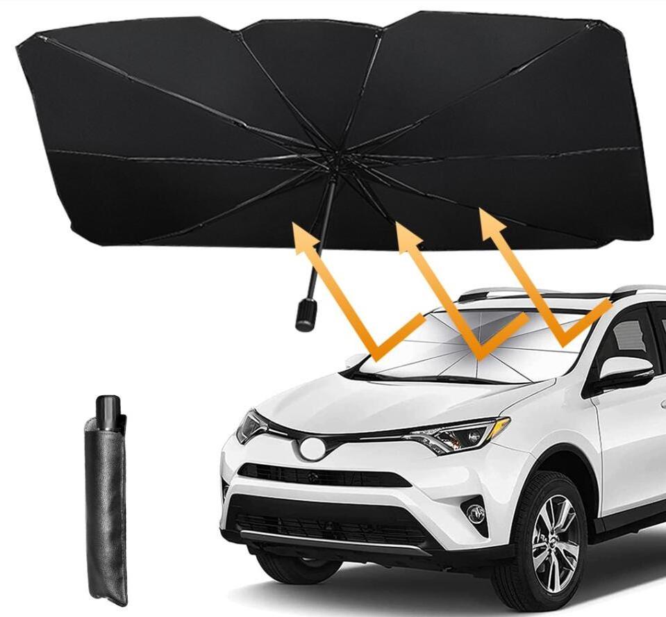 Car Windshield Sun Shade Umbrella - Foldable Car Umbrella Sunshade Cover UV Block Car Front Window for Auto Windshield Covers