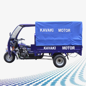 Three wheel motorcycle for loading cargo with closed cargo box air cooling engine tricycle made in China