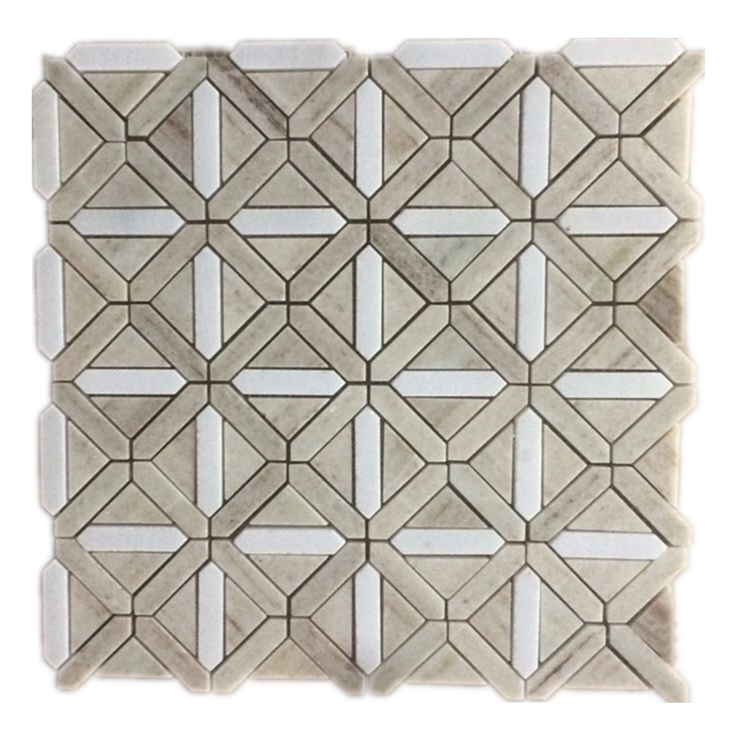 Basketweave Calacatta Gold Marble Mosaic Floor and Wall Tile