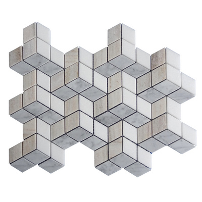 Crystal Wooden Gray Marble and stone mosaics floor 3D art tiles interior wall tile background