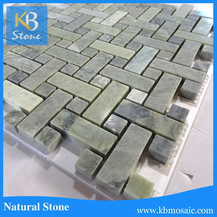 peel and stick backsplash green Marble tile