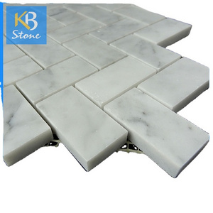 new Tiles Backsplash ,white carrara marble, mosaic peel and stick tile interior background wall