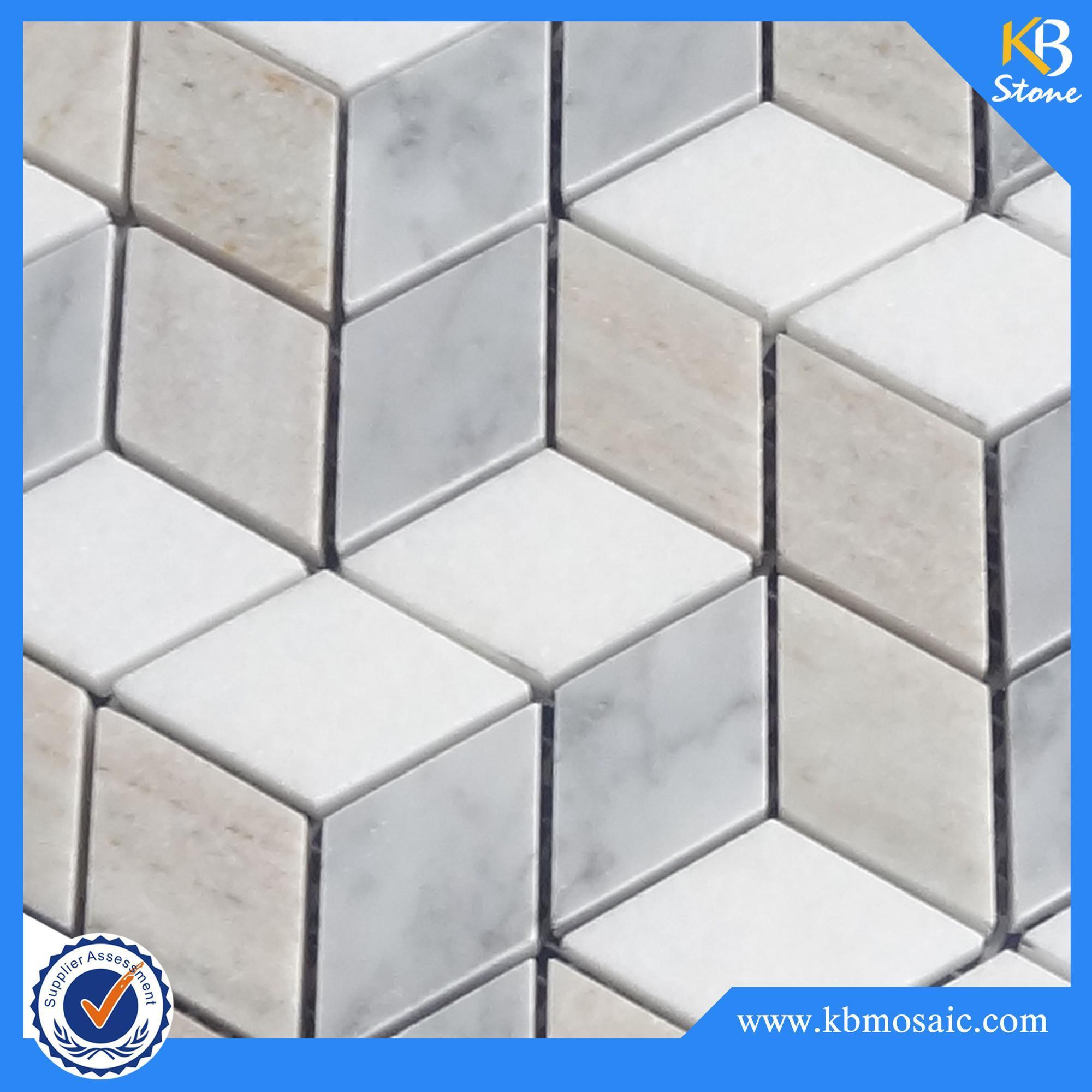 Crystal Wooden Gray Marble and stone mosaics floor 3D art tiles interior wall tile background