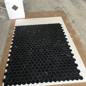 Black Mosaic Tiles Hexagon Polished Marble Mosaic For Kitchen and Bathroom Wall Tiles