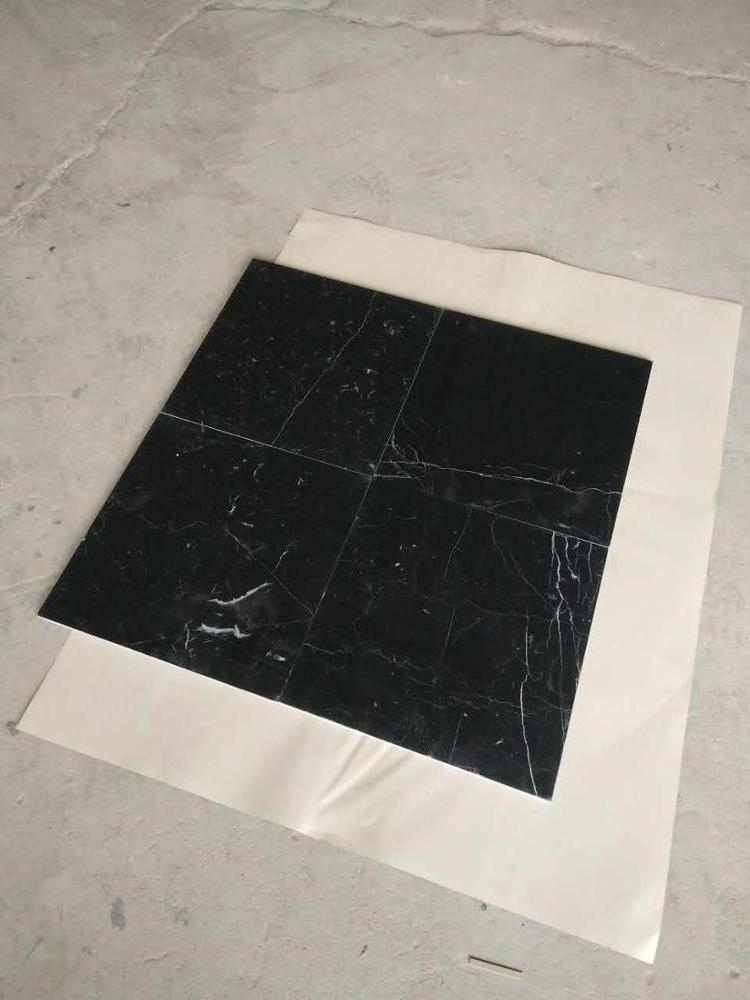 Nero Marquina Black Marble Tile 12X12,Chinese Cheap Price Natural Stone Slab Black