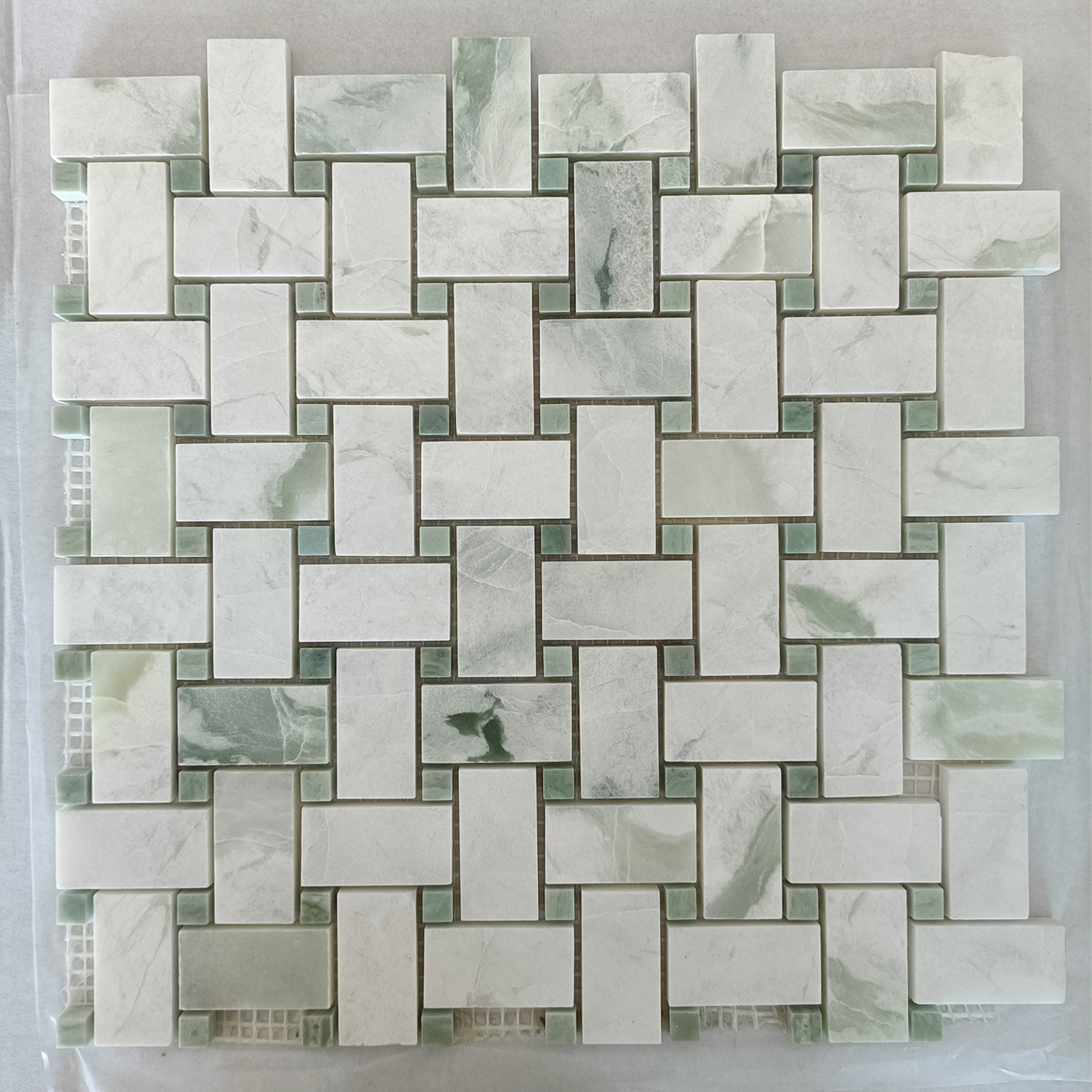 Green Herringbone 3D Backsplash Gel Tile Peel and Stick Mosaic for Kitchen Backsplash