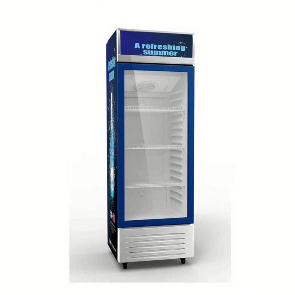 288L Good Quality And Price Of Single Temperature Single Door Beverage Showcase Refrigarator Retro