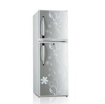 152L Fashion Glass Door Refrigerator Used For Sale Top Freezer Double Door VCM Flowers Series Fridge