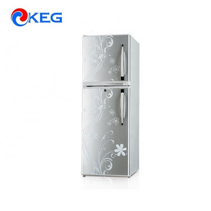 152L Flowers Series VCM Defrost Top Freezer Refrigerator With Lock and Key