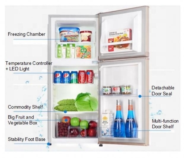 152L Flowers Series VCM Defrost Top Freezer Refrigerator With Lock and Key