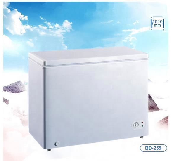 255L Top Open Fridge Chest Horizontal Deep Freezer With Silding Glass Door