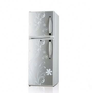 152L Fashion Glass Door Refrigerator Used For Sale Top Freezer Double Door VCM Flowers Series Fridge