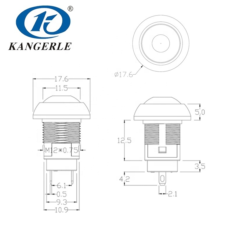 Chinakel 12mm latching push button switches IP65 waterproof