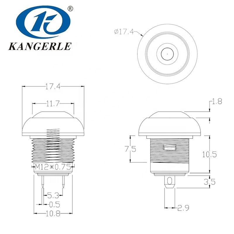 Chinakel 12mm momentary push button micro switch on off switch push button ip40