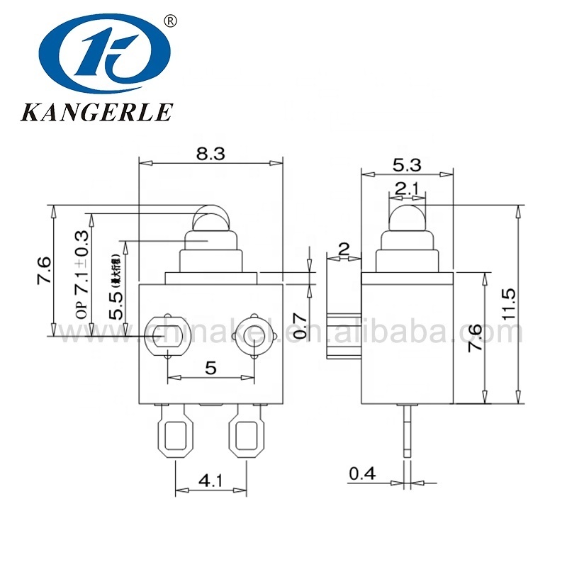 Chinakel mini limit switch 40t85 waterproof micro switch micro switch limit KW1-1C-12A