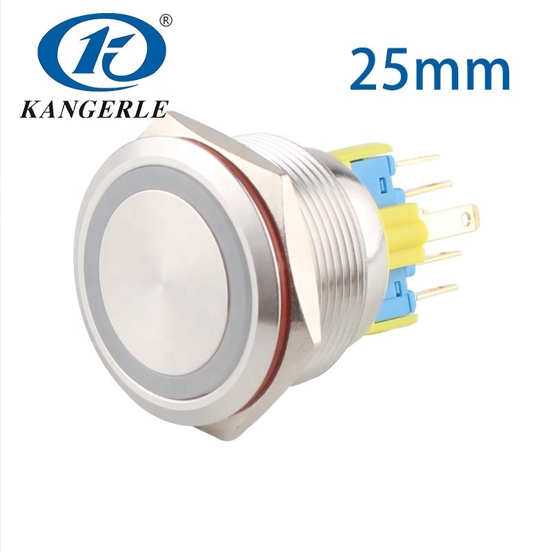 Chinakel 25mm flat momentary circle push button switch 12 volt waterproof on-off push button switch smart