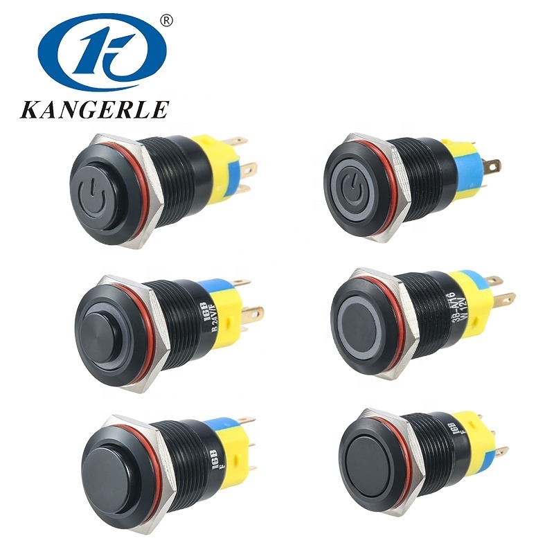 KANGERLE 16mm on off momentary latching metal push button switch tactile push button switch push switch button