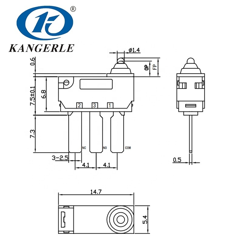 chinakel KW2-1A-H-B magnetic micro switches hinge rod type spdtno nc micro limit switch