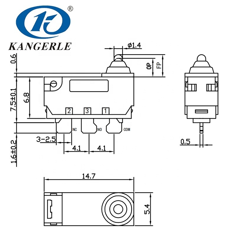 chinakel KW2-1A-H-B magnetic micro switches hinge rod type spdtno nc micro limit switch