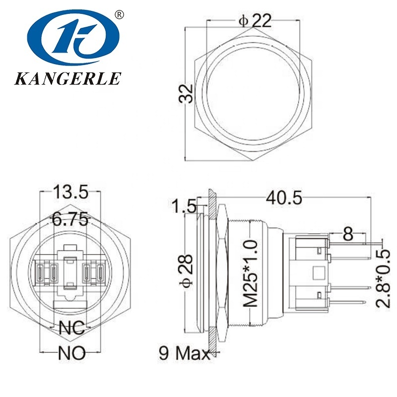 Chinakel 25mm flat momentary circle push button switch 12 volt waterproof on-off push button switch smart