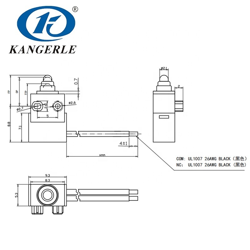 Chinakel KW1 Series With Wire Sealed Waterproof Micro Switches Limit Switch t105 5e4 IP67